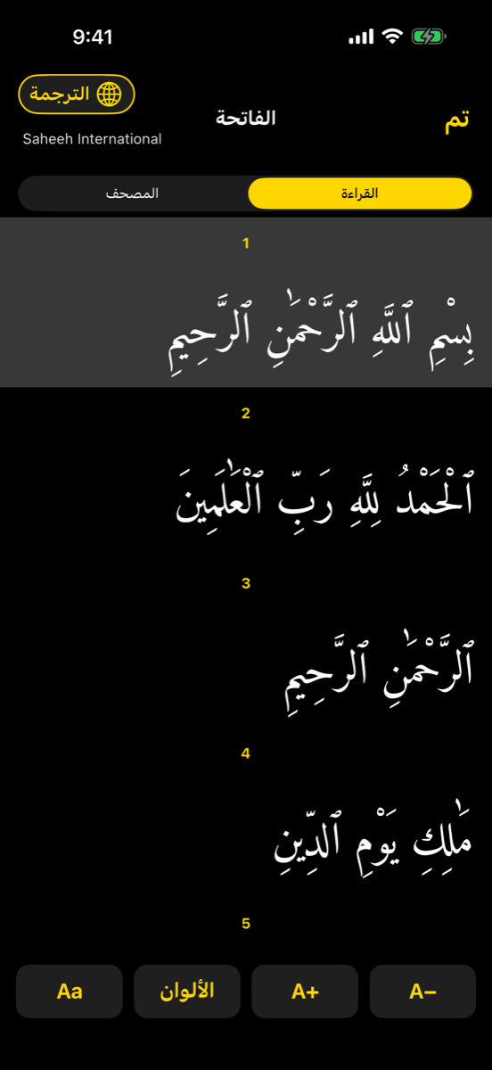 Reader screen — iPhone