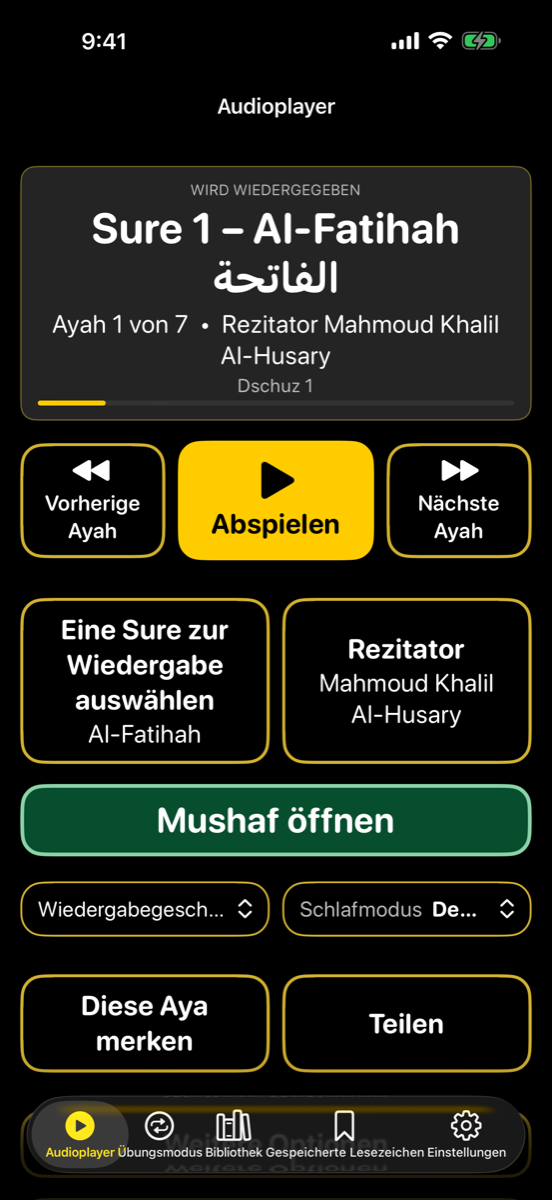 Player screen — iPhone