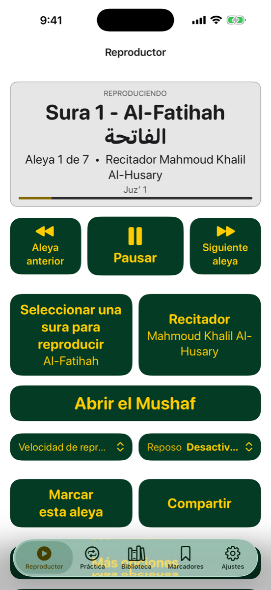 Player screen — iPhone light mode
