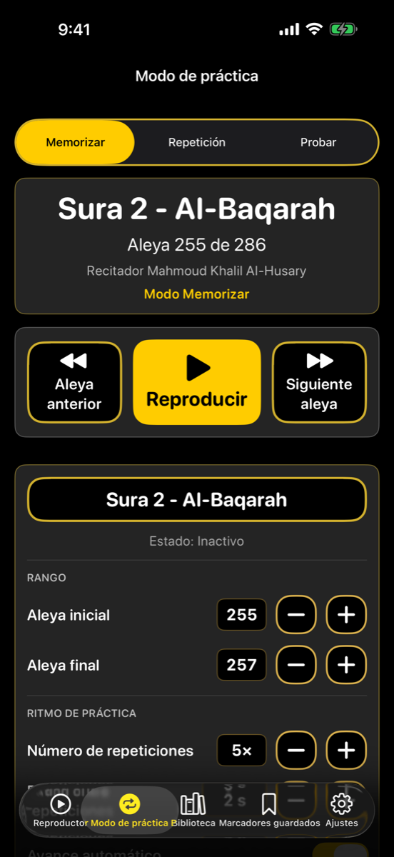 Modes screen — iPhone