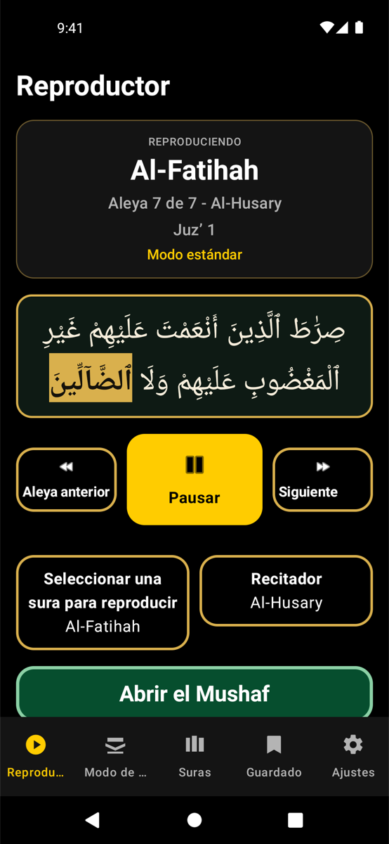 Player screen — Phone