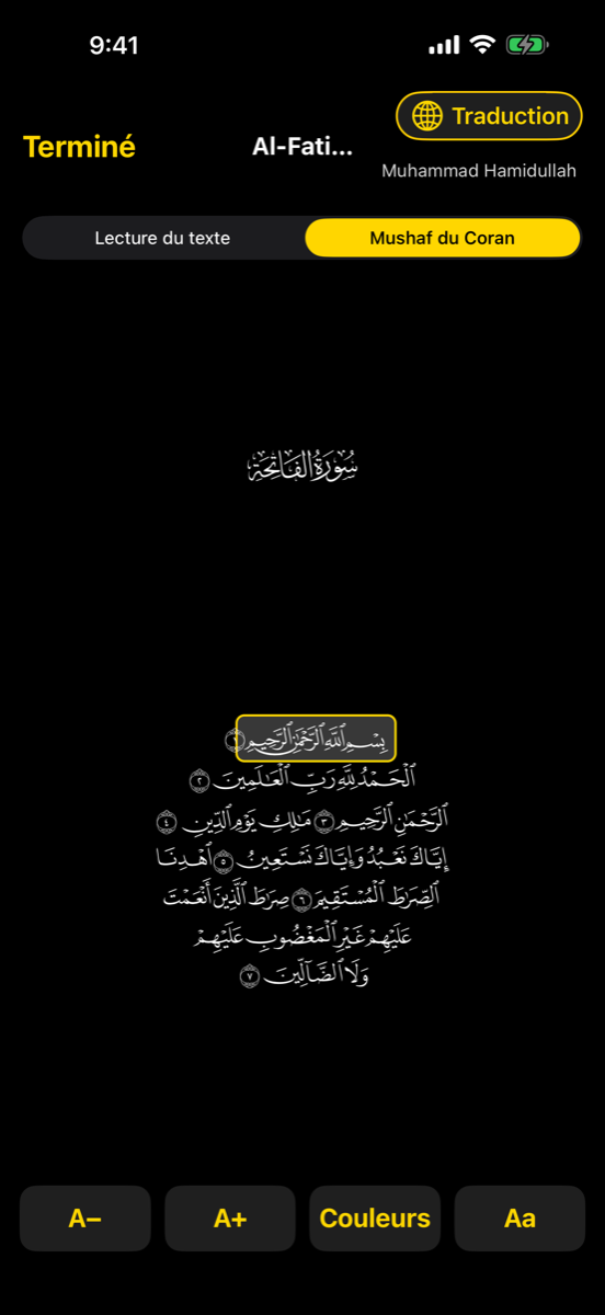 Mushaf screen — iPhone