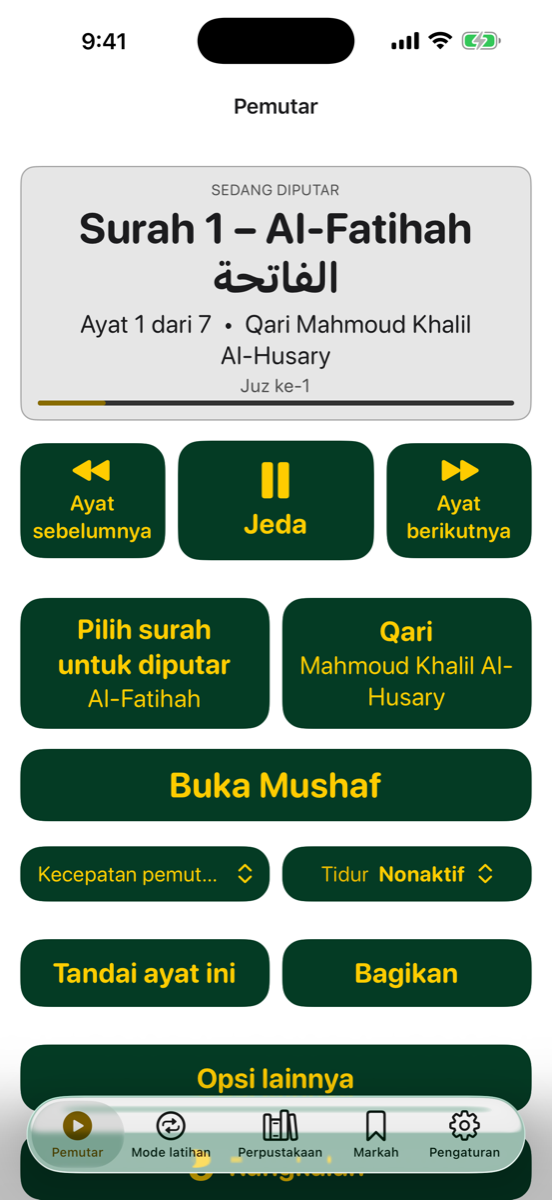 Player screen — iPhone light mode