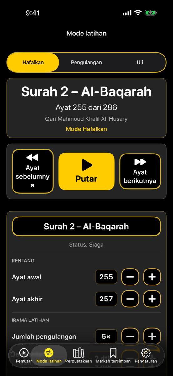 Modes screen — iPhone
