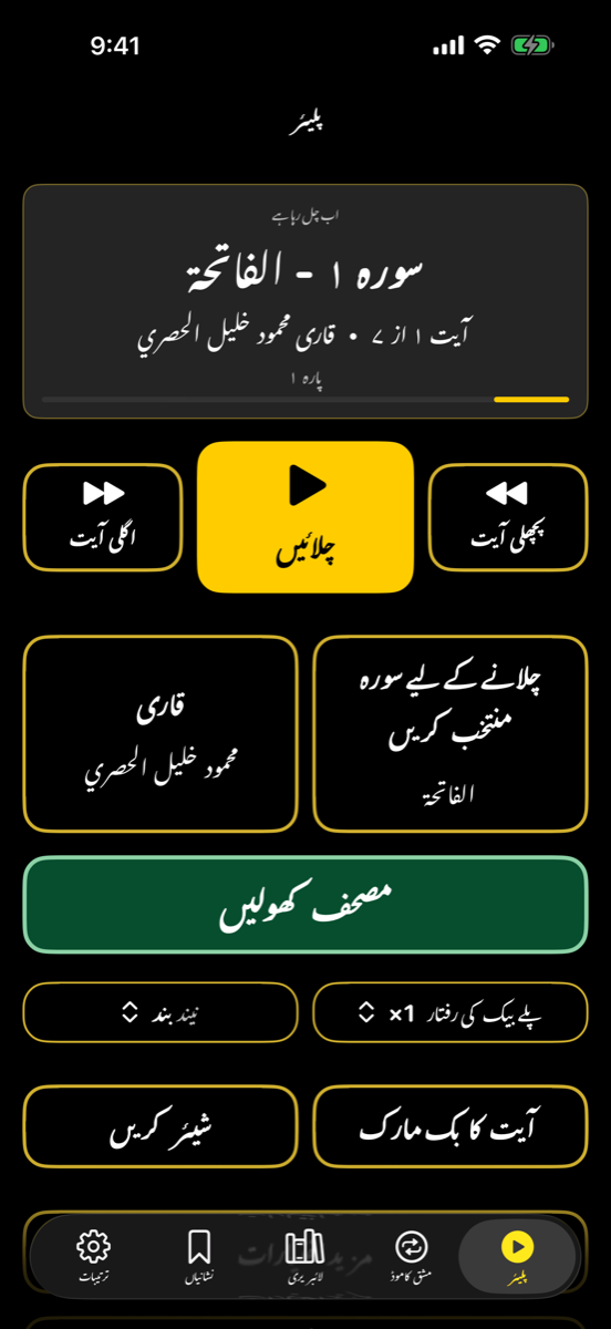 Player screen — iPhone